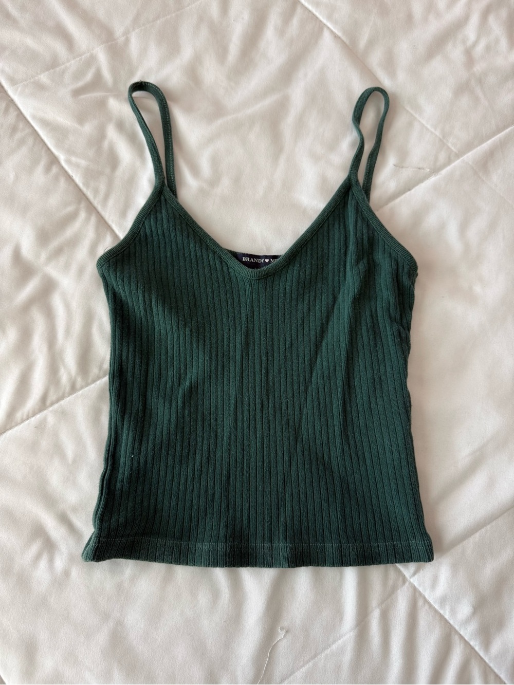 Brandy Melville Dark Green Ribbed Cami